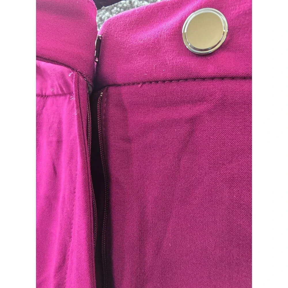 Calvin Klein Petite Luxe Highline Pants Women's 12P Mulberry Hook & Bar Closure - Picture 10 of 15
